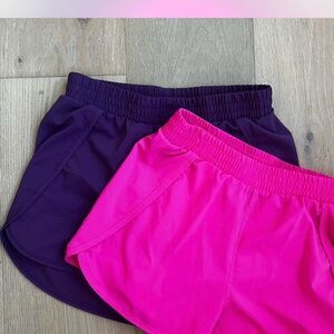 All in Motion Women's Athletic Shorts in Purple and Pink